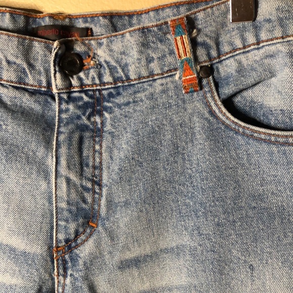 Roberto Cavalli light wash bohemian jeans - Picture 3 of 7